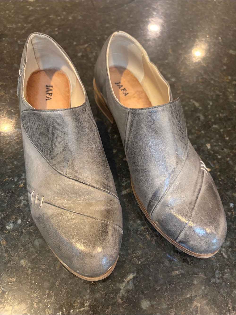 JAFA Gray Leather Loafers - Sz 40